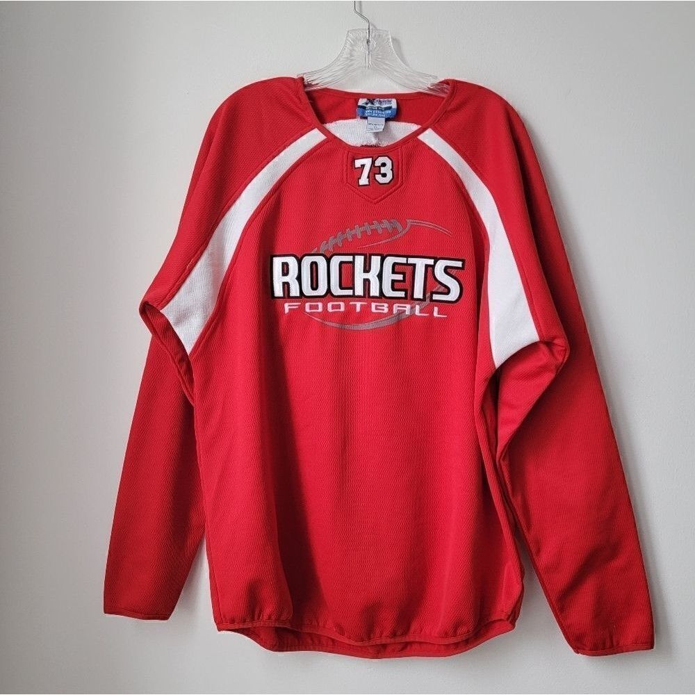 Rockets FOOTBALL High School Athletic Shirt Cardinals Football Red Size XL - Picture 2 of 6